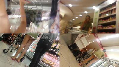 Asian woman in grocery shop