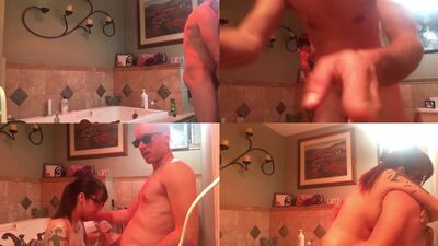 Tattooed teen fucked in the bathroom