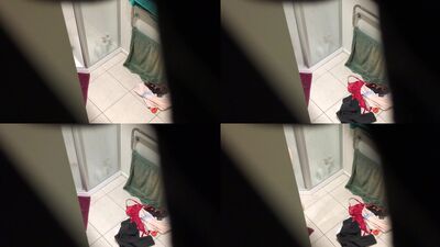 Spy hot colleague in the bathroom