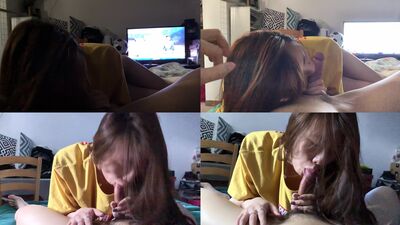 Chinese girl sucking BF dick