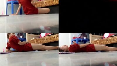 Peeping roommate masturbate in her room