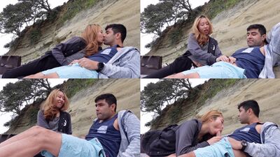 Asian babe lin outdoor blowjob