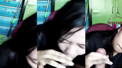 Asian wife suck husband dick