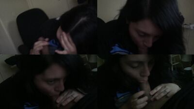 Horny colleague suck me off