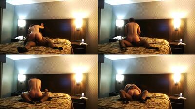 Cheating housewife riding black dick in hotel