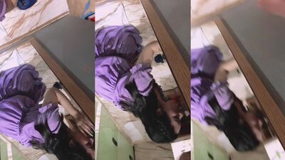 Chinese beauty sucking dick in her fav dress