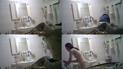 Peeping on female classmate taking shower1/2