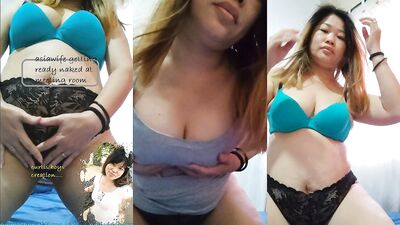 asiawife perform nude at meeting room